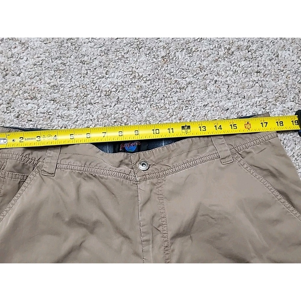 Rail Riders Hiking Pants Mens Khaki Nylon Fleece Lined‎ Trail Taper 34x28 - Picture 3 of 16